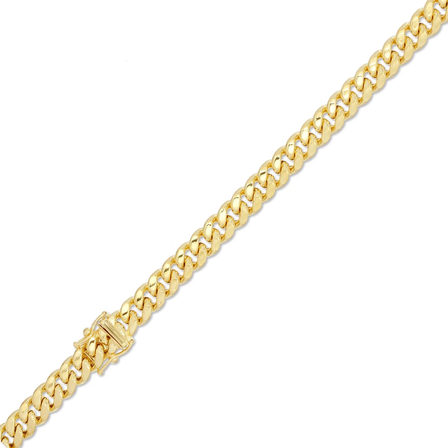 10kt Gold Hollow Miami Cuban Chain 180 / 6.7mm, 18 inches - 26 inches