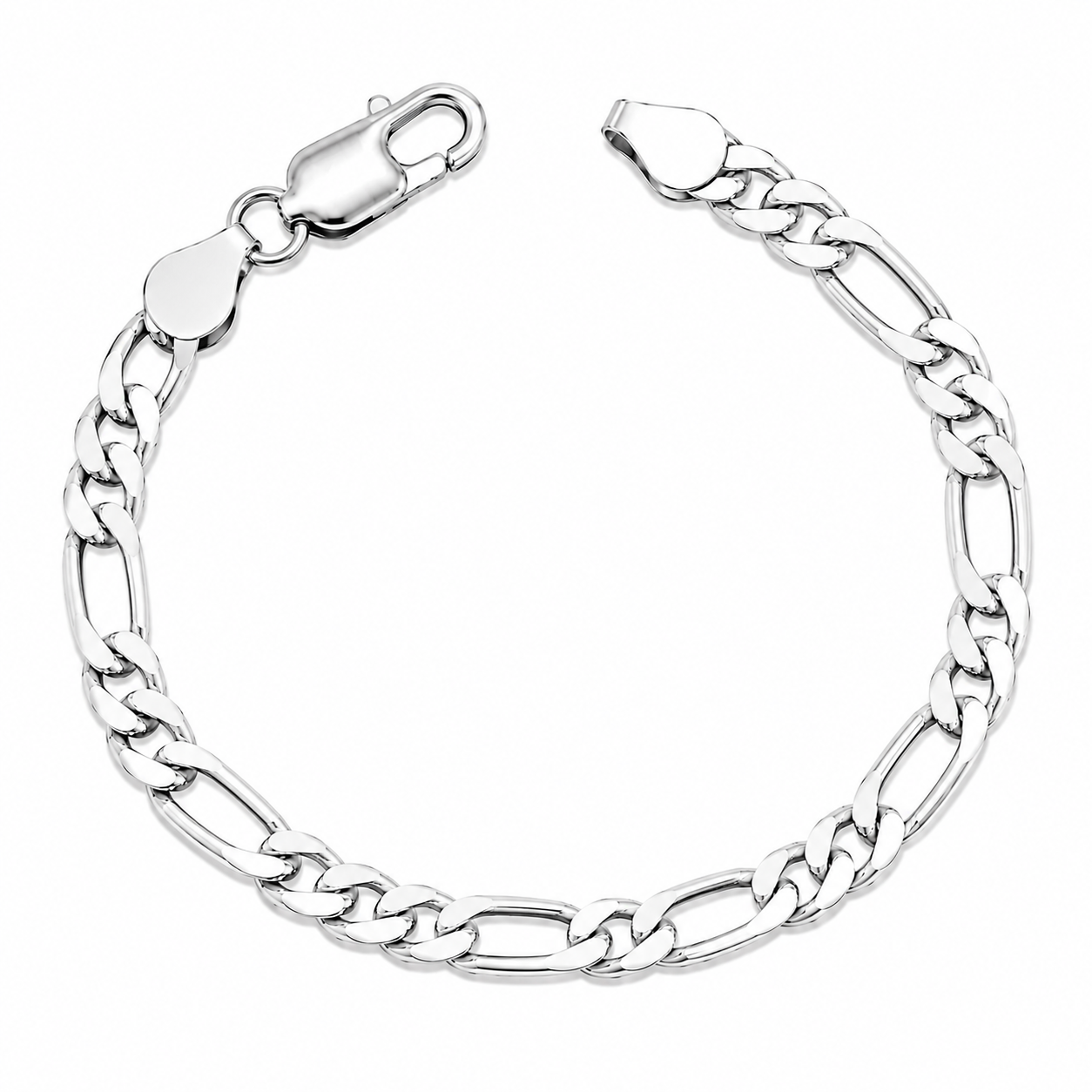 925 Sterling Silver Figaro Chain Bracelet - 4.2mm