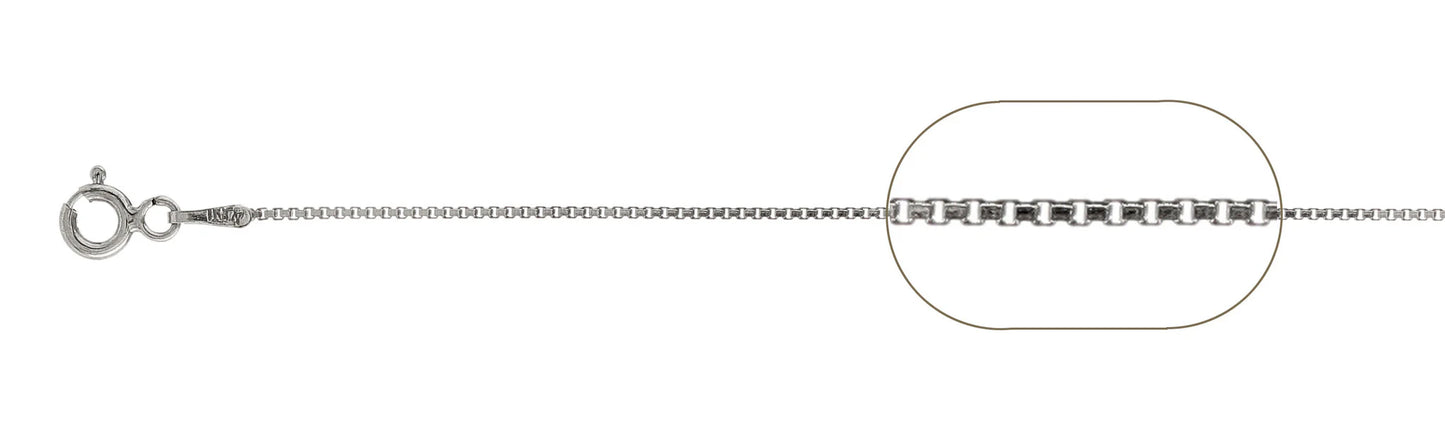 925 Sterling Silver Box Chain 015 / 0.8mm, 16 inches - 30 inches