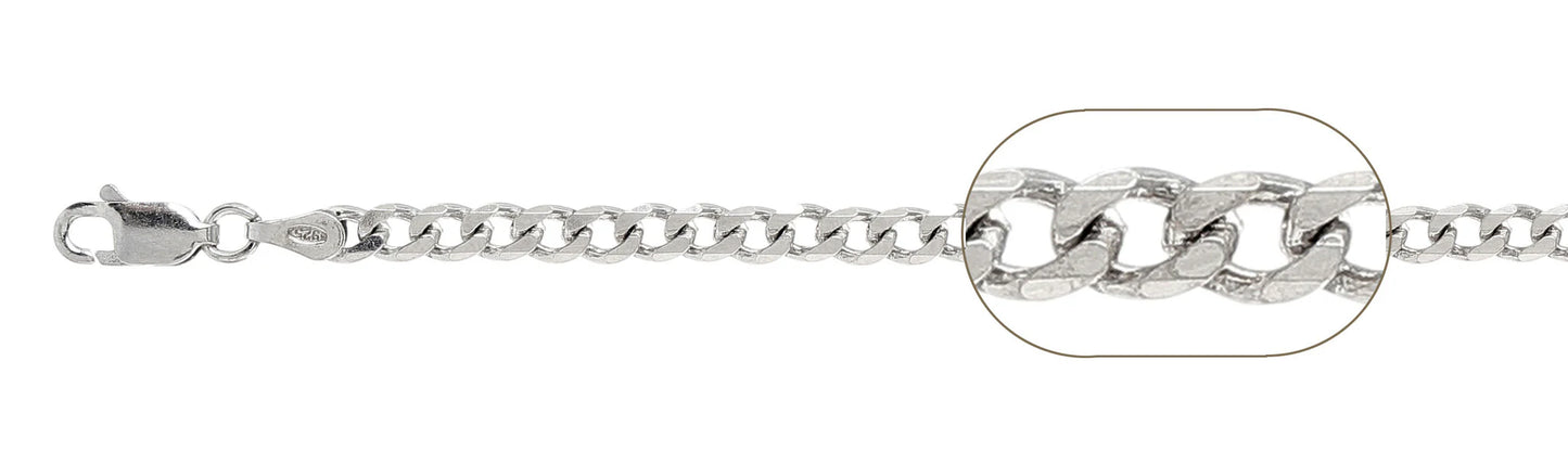 925 Sterling Silver Curb Chain 100 / 4mm, 16 inches - 30 inches