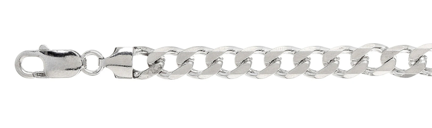 925 Sterling Silver Curb Chain 220 / 8mm, 16 inches - 30 inches