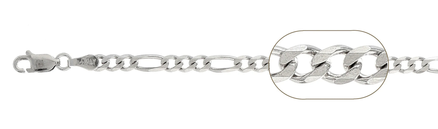 925 Sterling Silver Figaro Chain 120 / 4.5mm, 16 inches - 30 inches