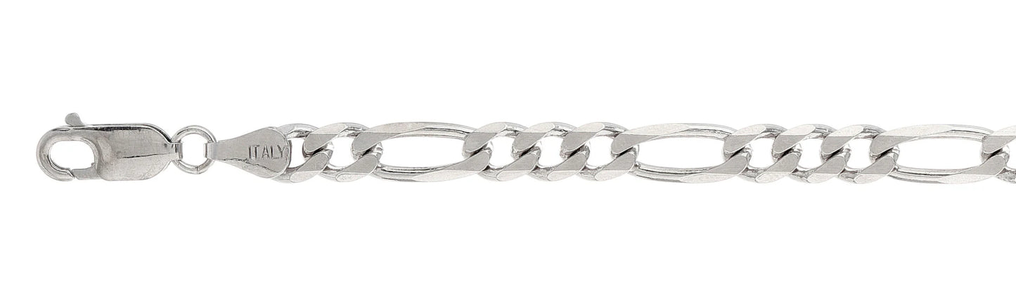 925 Sterling Silver Figaro Chain 180 / 6.6mm, 16 inches - 30 inches