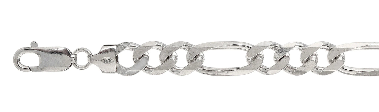 925 Sterling Silver Figaro Chain 250 / 9mm, 16 inches - 30 inches