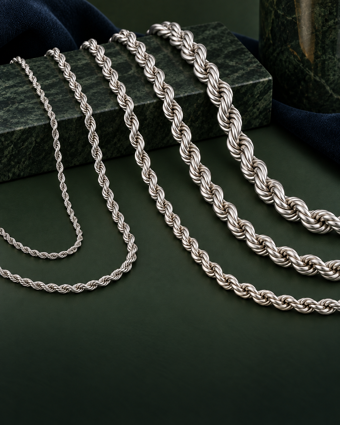 925 Sterling Silver Rope Chains