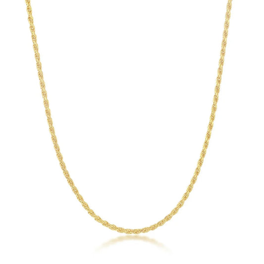 Gold-Plated Sterling Silver Rope Chain Necklace - 1.5mm