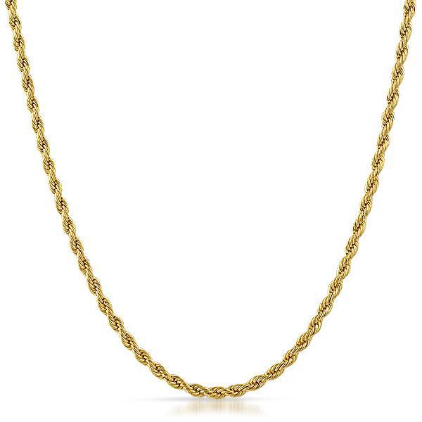 Gold-Plated Sterling Silver Rope Chain Necklace - 1.7mm