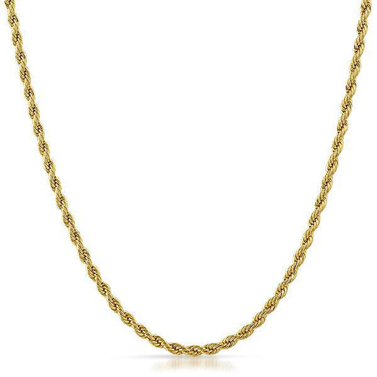 Gold-Plated Sterling Silver Rope Chain Necklace - 1.7mm