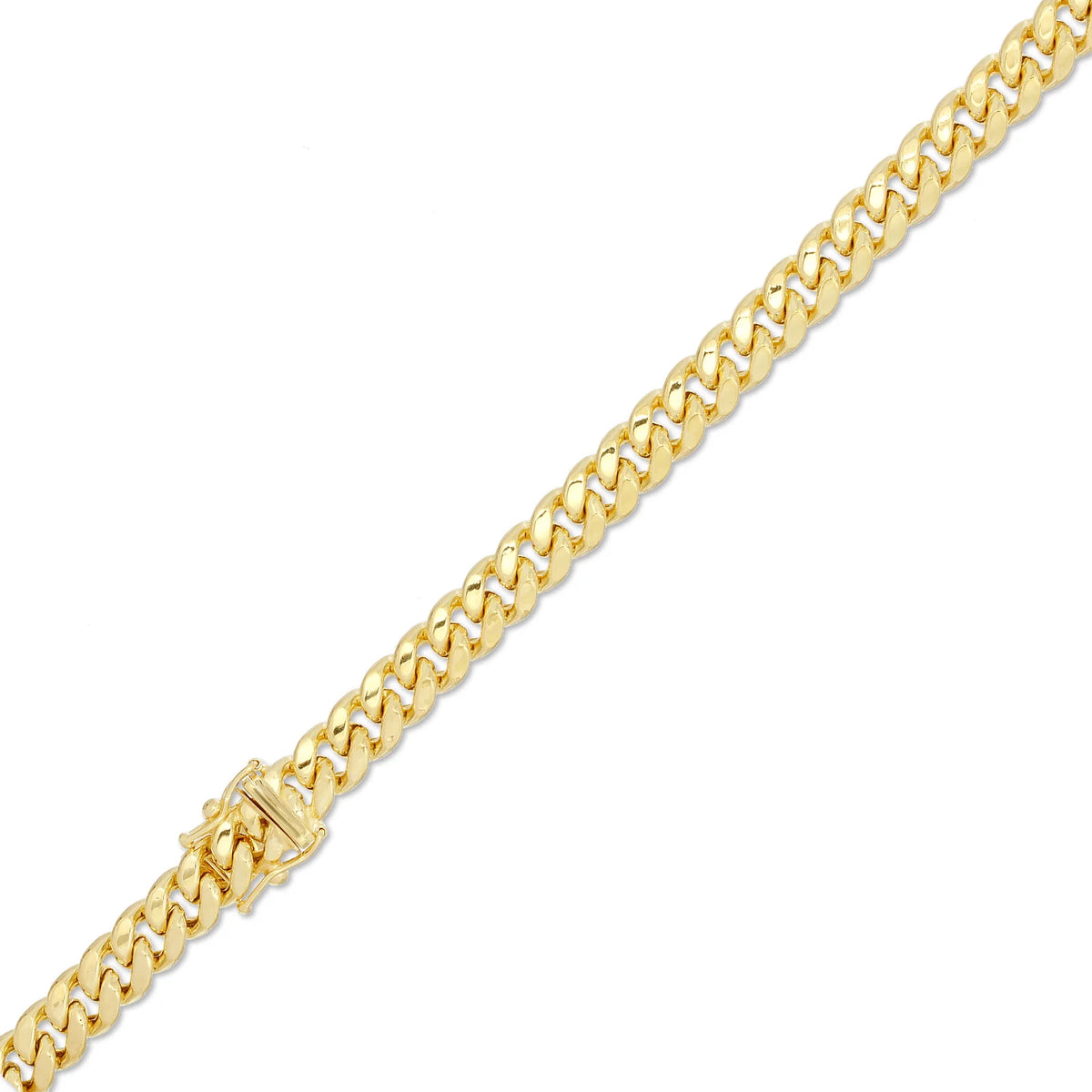 10K Yellow Gold Hollow Miami Cuban Chain Necklace - 6.7mm (180)