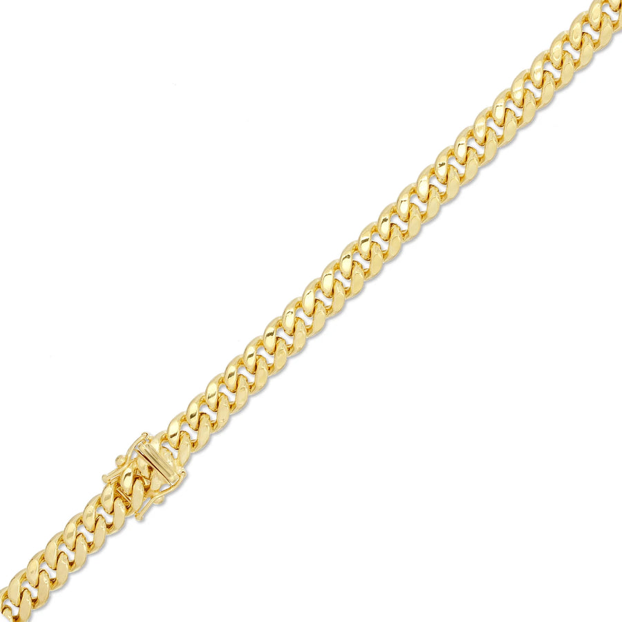 10K Yellow Gold Hollow Miami Cuban Chain Necklace - 6.7mm (180)