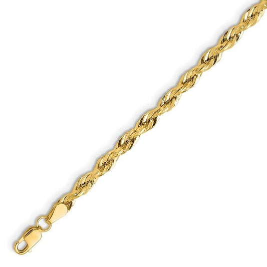 10kt Gold Solid Rope Chain 3.5mm, 18 inches - 24 inches