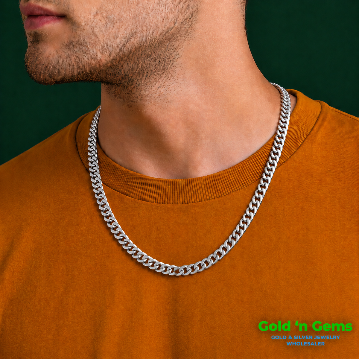 925 Sterling Silver Curb Chain Necklace - 8mm (220)