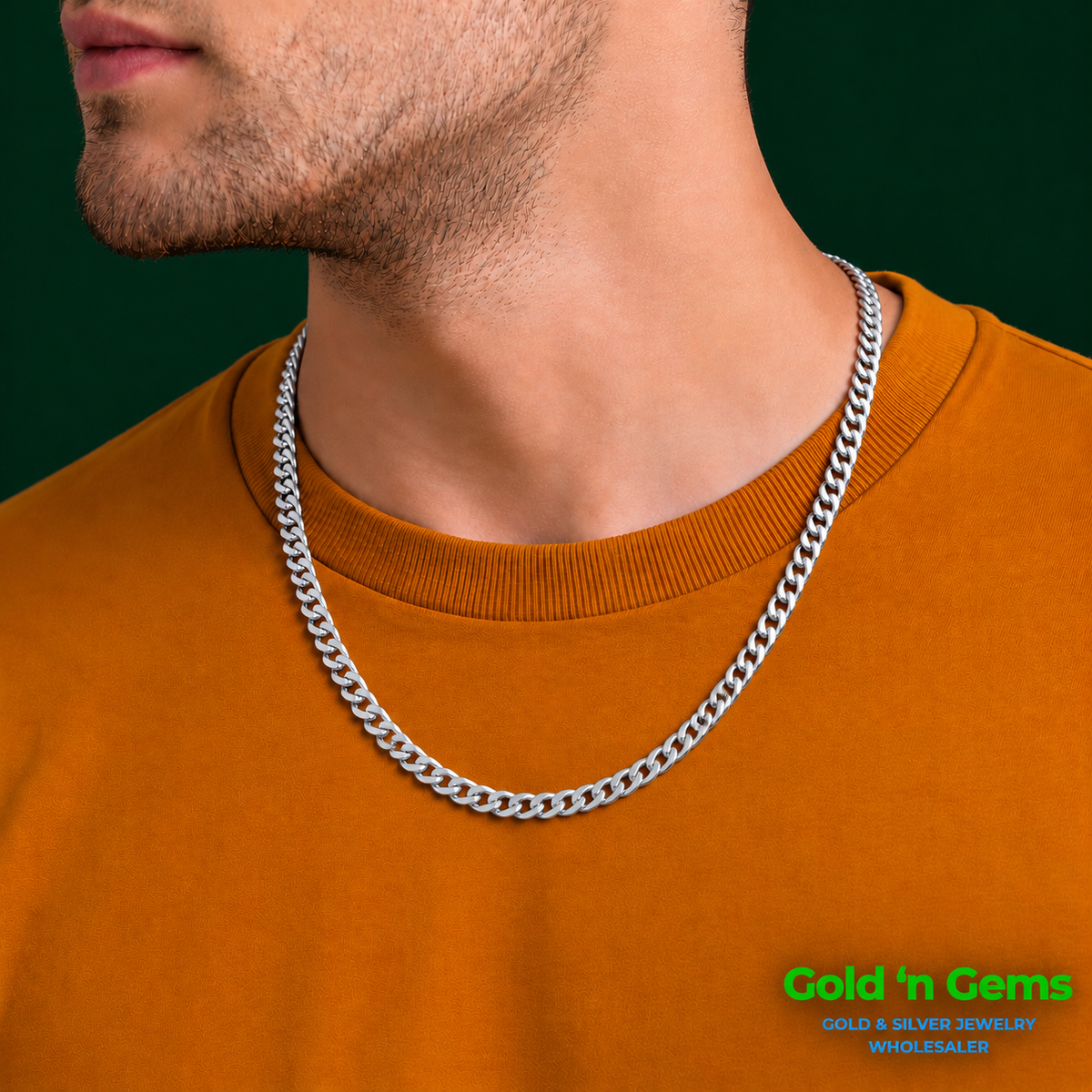 925 Sterling Silver Curb Chain Necklace - 6.5mm (180)