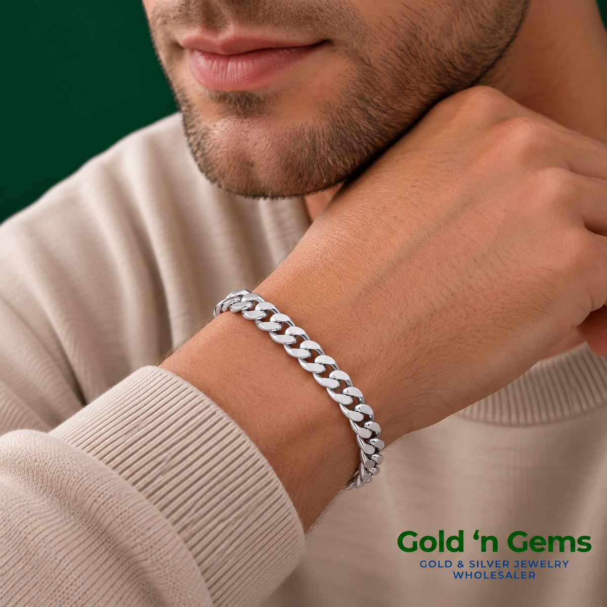 925 Sterling Silver Curb Chain Bracelet - 5.3mm