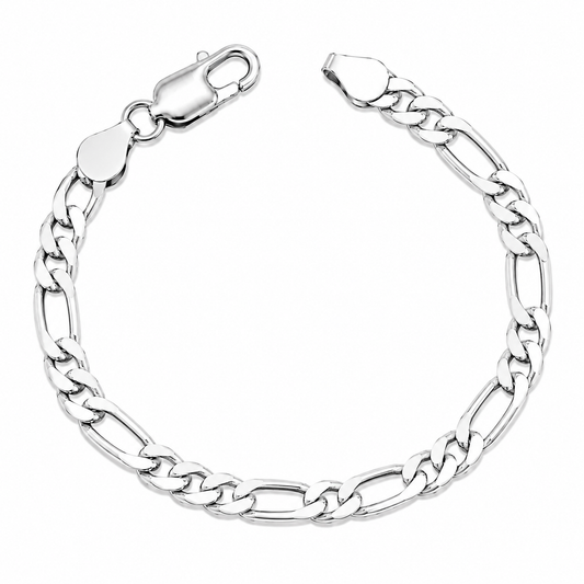 925 Sterling Silver Figaro Chain Bracelet - 4.2mm