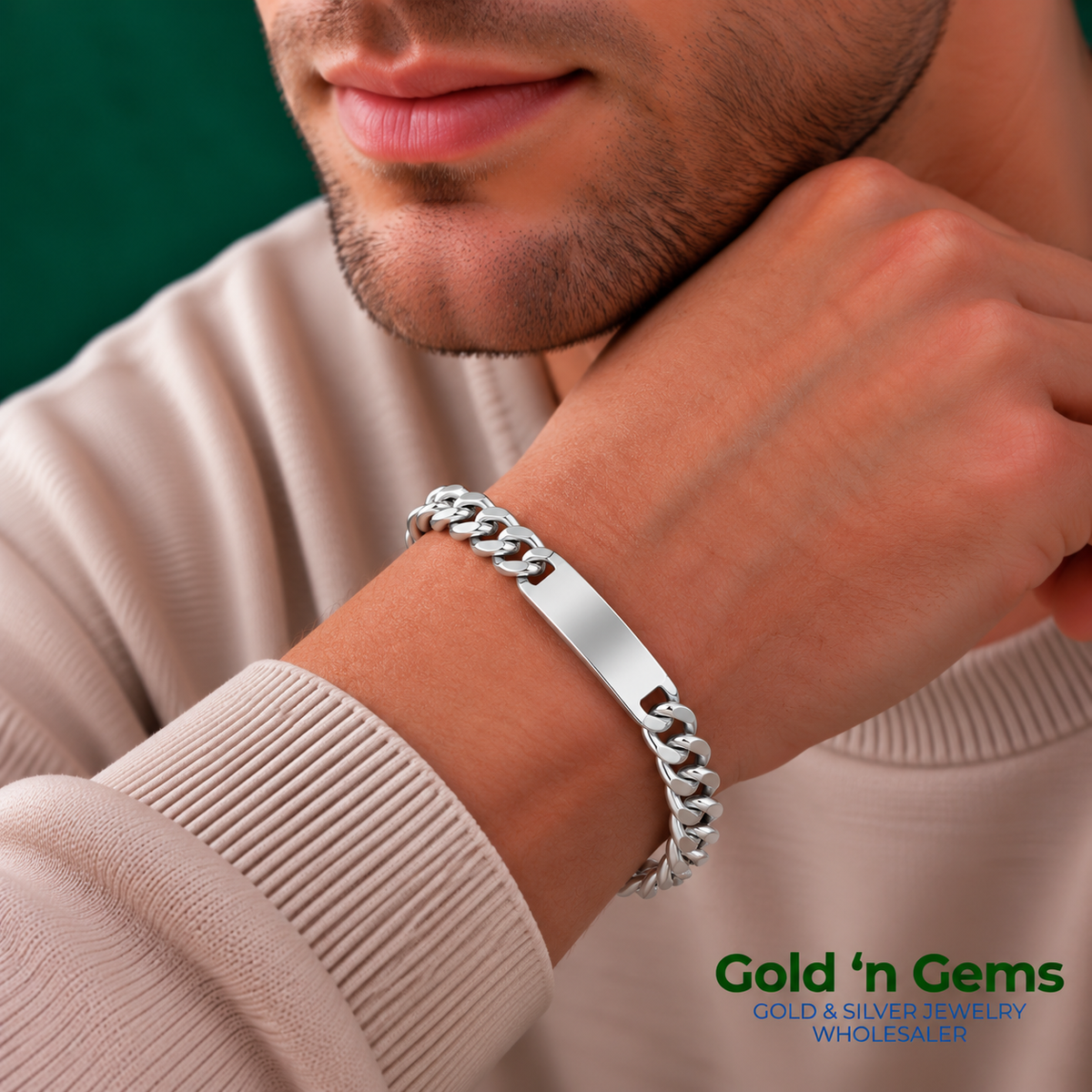 925 Sterling Silver Curb ID Bracelet - 5mm