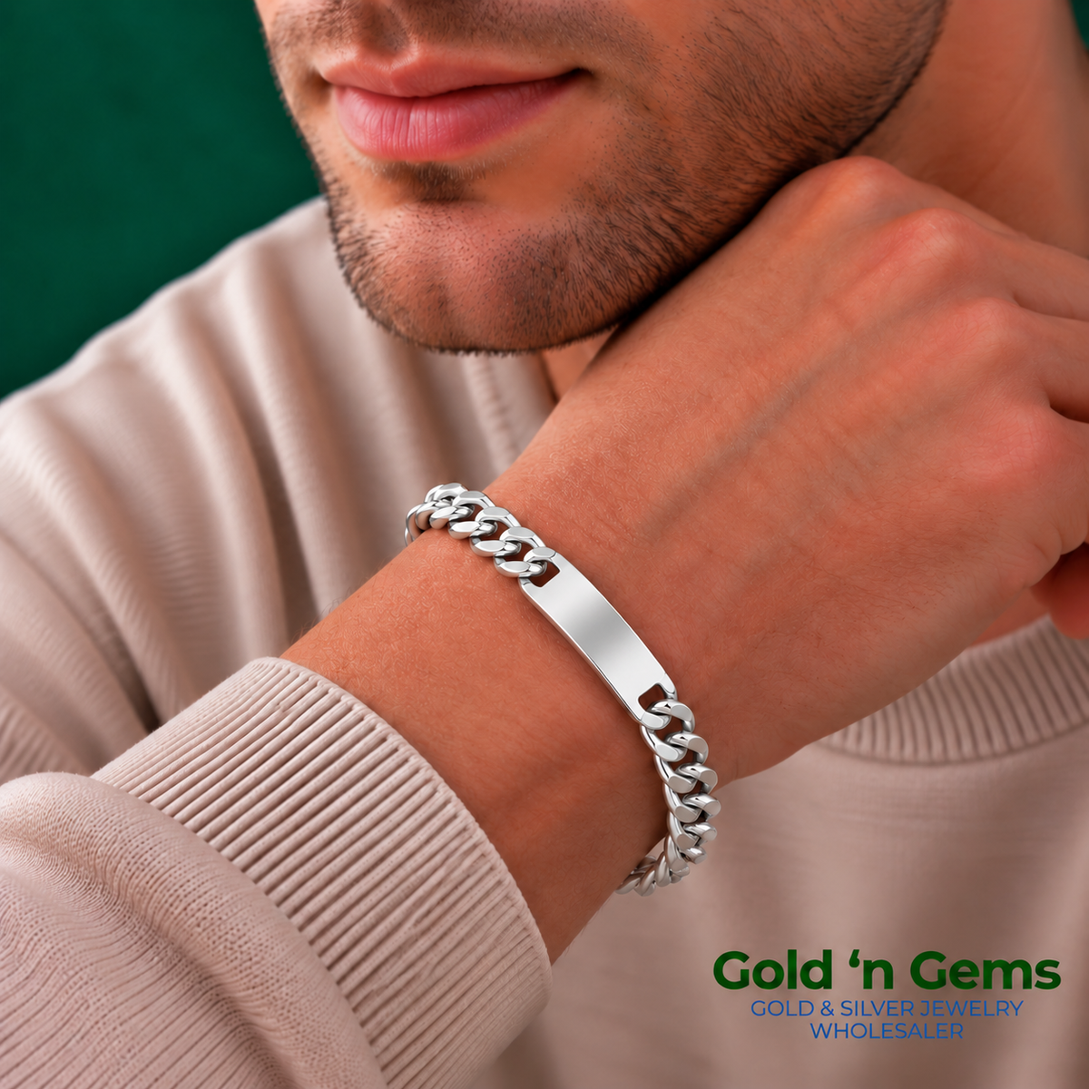 925 Sterling Silver Curb ID Bracelet - 6mm