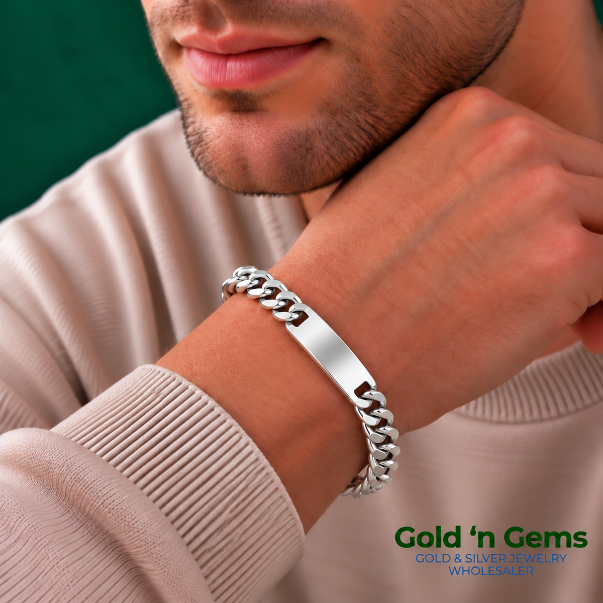 925 Sterling Silver Curb ID Bracelet - 7mm