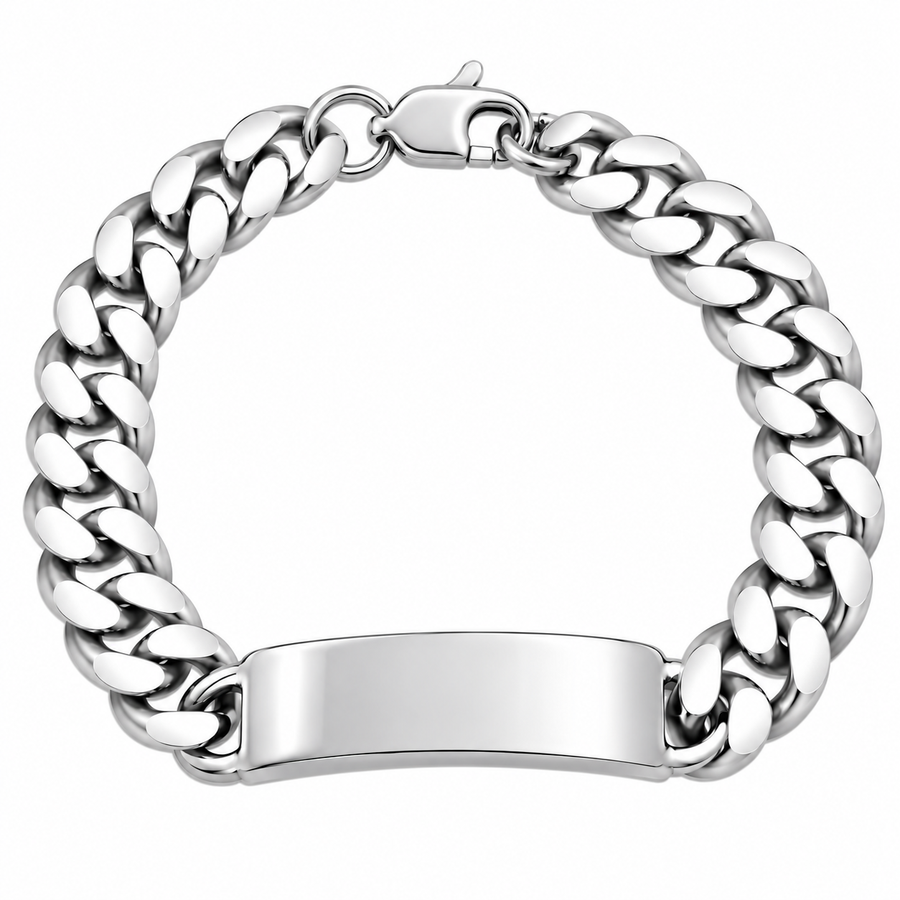 925 Sterling Silver Curb ID Bracelet - 8mm