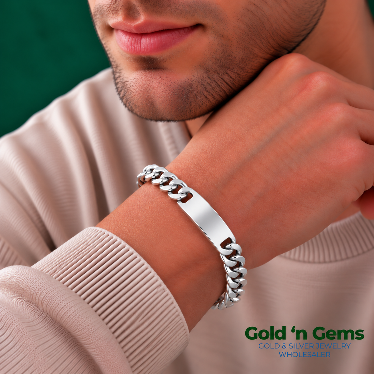 925 Sterling Silver Curb ID Bracelet - 10mm