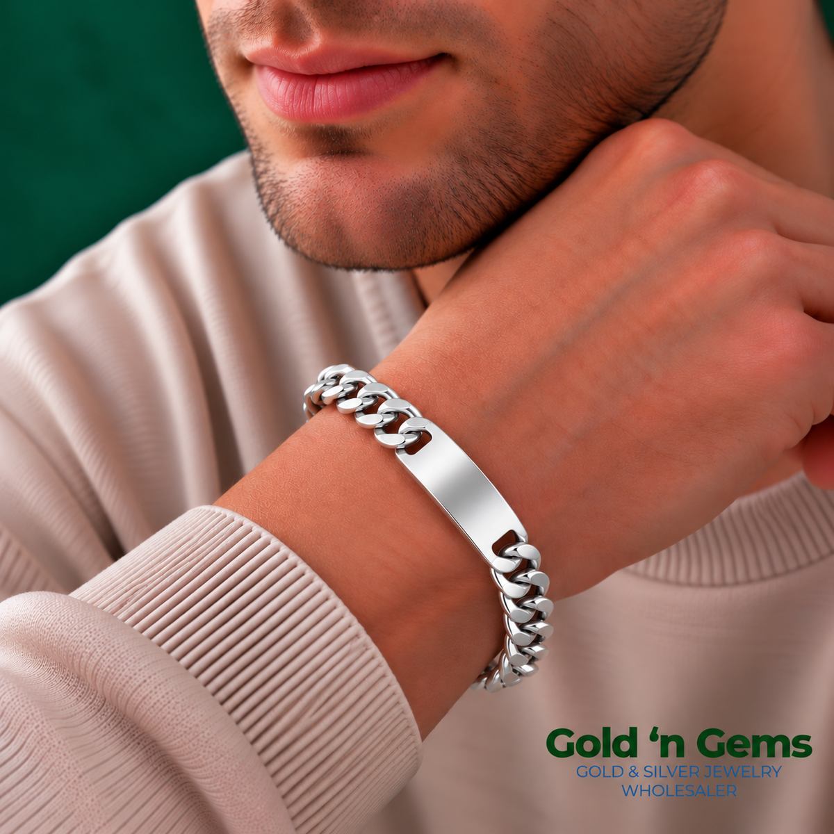 925 Sterling Silver Curb ID Bracelet - 11mm