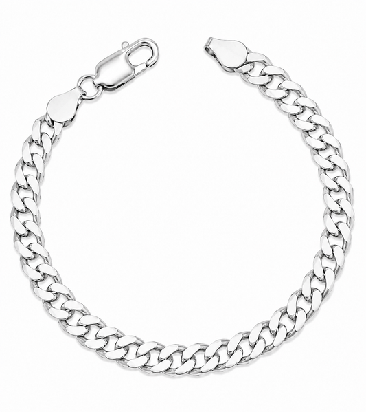 925 Sterling Silver Curb Chain Bracelet - 5.3mm