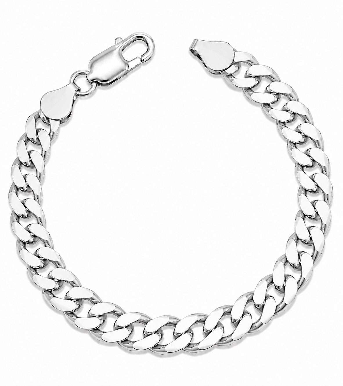 925 Sterling Silver Curb Chain Bracelet - 6.7mm