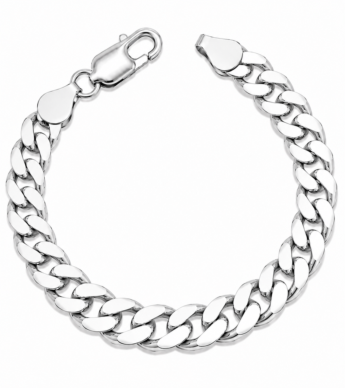 925 Sterling Silver Curb Chain Bracelet - 7.7mm
