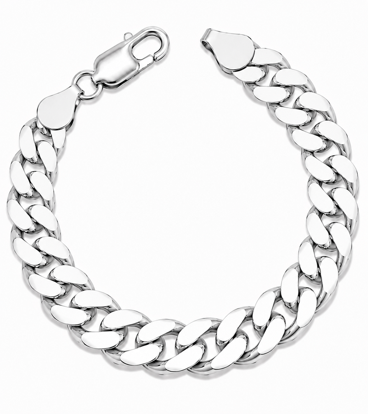 925 Sterling Silver Curb Chain Bracelet - 8.7mm