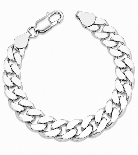 925 Sterling Silver Curb Chain Bracelet - 8.7mm