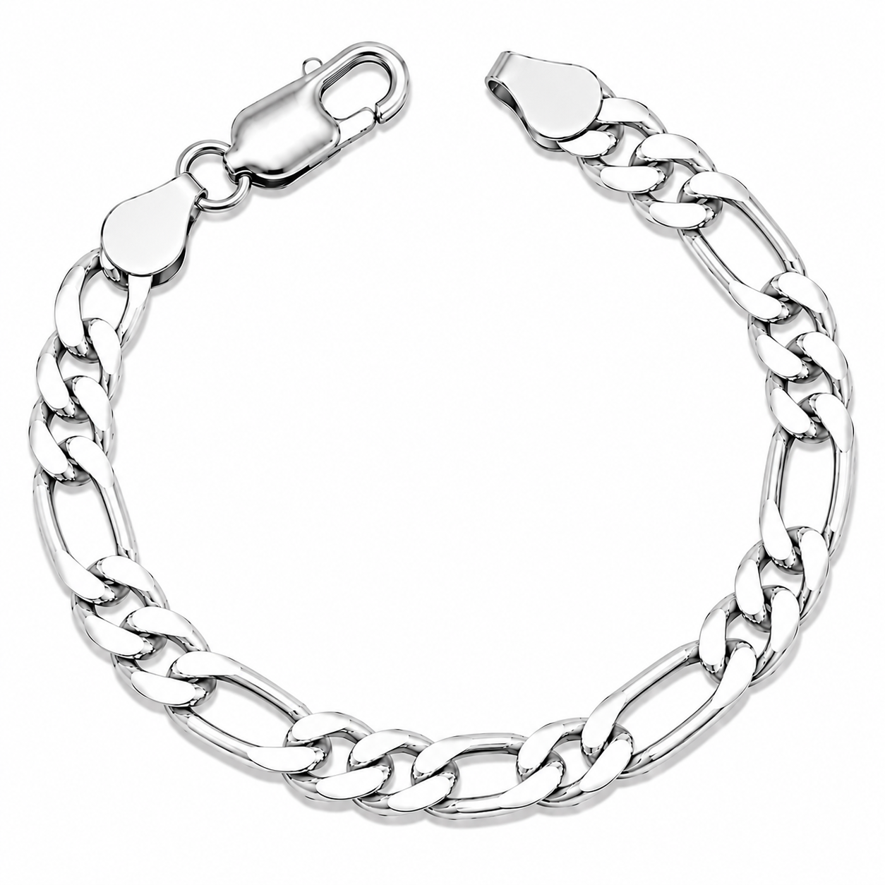 925 Sterling Silver Figaro Chain Bracelet - 5mm