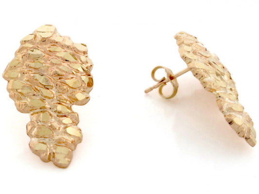 10kt Africa Shaped Nugget Earrings - Large