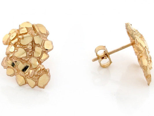 10kt Africa Shaped Nugget Earrings - Medium