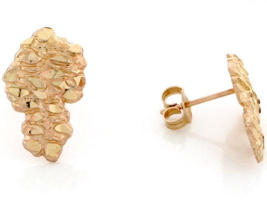 10kt Africa Shaped Nugget Earrings - Small