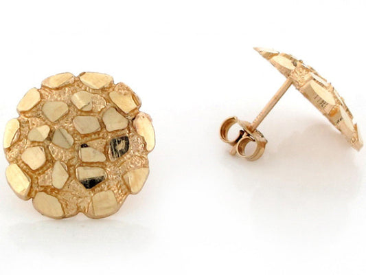 10kt Round Shaped Nugget Earrings - Medium