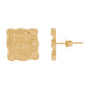 10kt Gold Square Shaped Nugget Earrings - Medium