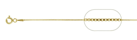 Gold-Plated Sterling Silver Box Chain Necklace - 015