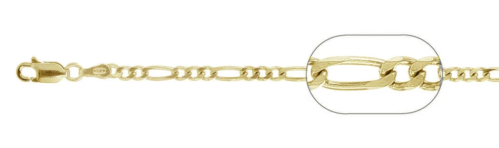 Gold-Plated Sterling Silver Figaro Chain Necklace - 2.7mm