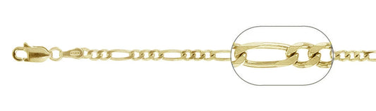 Gold-Plated Sterling Silver Figaro Chain Necklace - 2.7mm