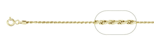 Gold-Plated Sterling Silver Rope Chain Necklace - 1.5mm