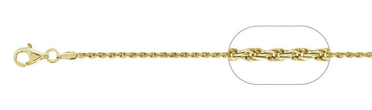 Gold-Plated Sterling Silver Rope Chain Necklace - 1.7mm