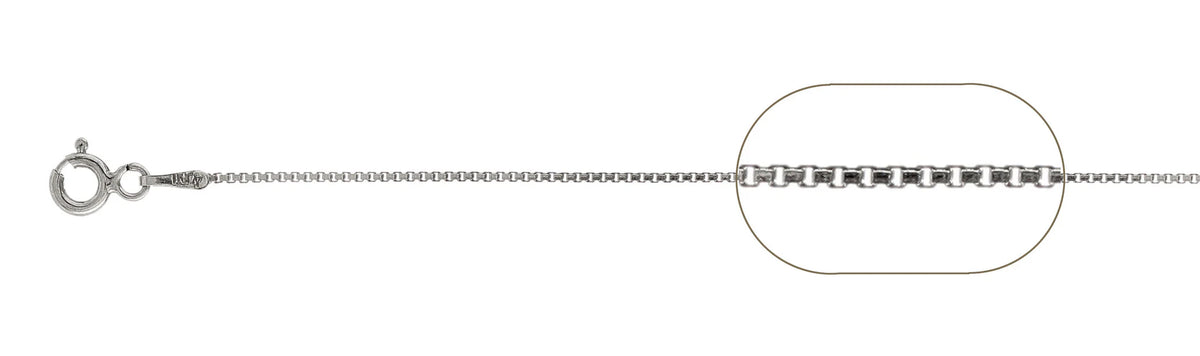 925 Sterling Silver Box Chain Necklace - 0.8mm (015)