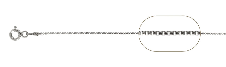 925 Sterling Silver Box Chain Necklace - 0.8mm (015)