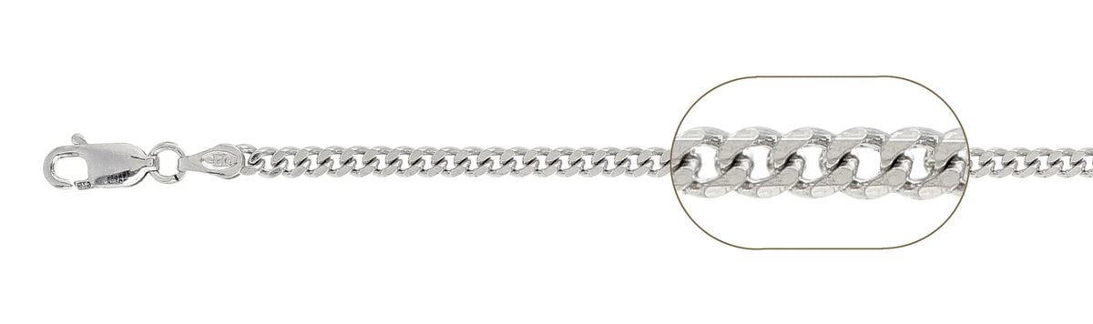 925 Sterling Silver Curb Chain Necklace - 3mm (080)