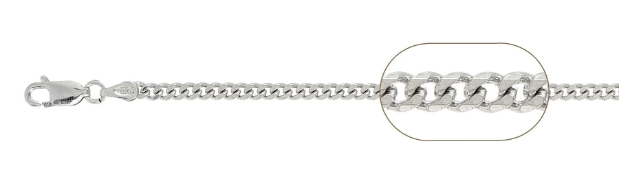 925 Sterling Silver Curb Chain Necklace - 3mm (080)