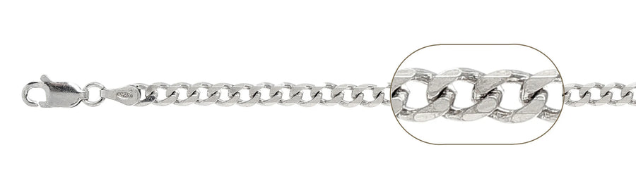 925 Sterling Silver Curb Chain Necklace - 4mm (100)