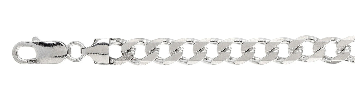 925 Sterling Silver Curb Chain Necklace - 8mm (220)