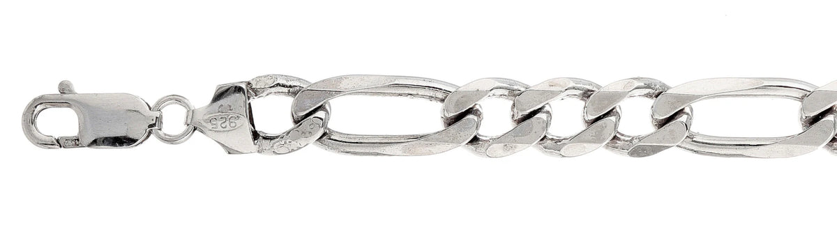 925 Sterling Silver Figaro Chain Necklace - 10.7mm (300)
