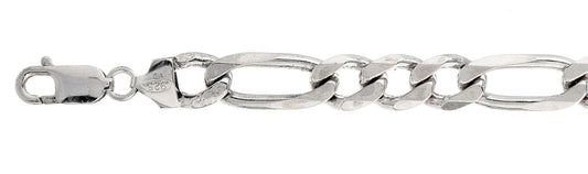 925 Sterling Silver Figaro Chain 300 / 10.7mm, 16 inches - 30 inches
