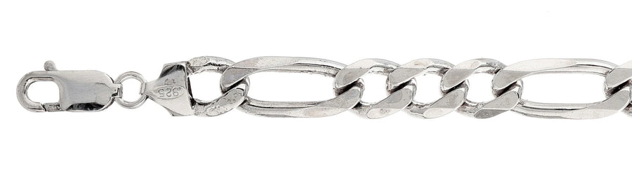 925 Sterling Silver Figaro Chain Necklace - 10.7mm (300)